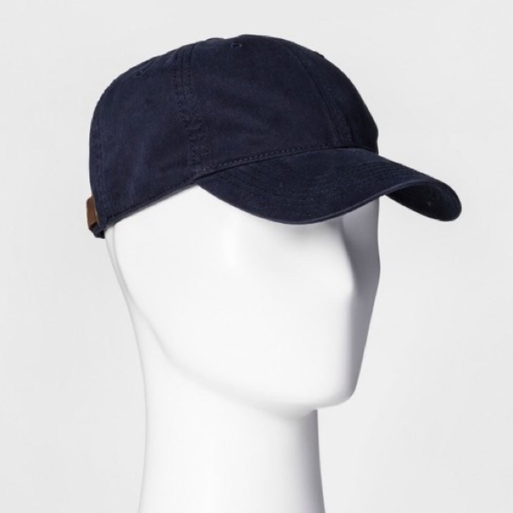 Goodfellow Navy baseball hat with leather adjust
